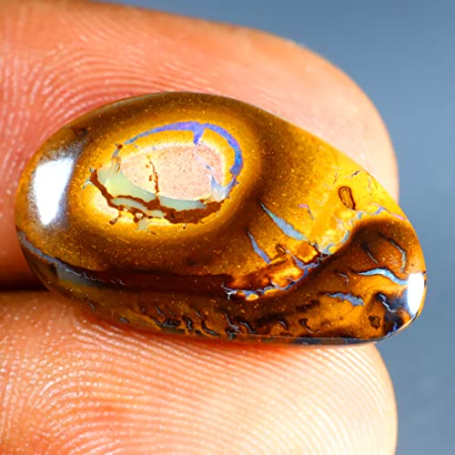 Opale précieuse Boulder naturelle 9,52 cts grand cabochon de collectionneur pour haute joaillerie
