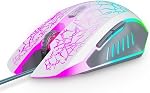 VersionTECH. Gaming Mouse Ergonomic Wired Computer Mouse with 7 Colors LED Backlight, 4 DPI Settings Up to 3600 DPI Compatible for Chromebook Windows 7/8/10/11 XP/Mac/Linux Gamer/Notebook/MacBook