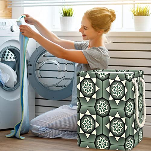 Panier à linge géométrique en tissu premium avec finitions soignées - 7