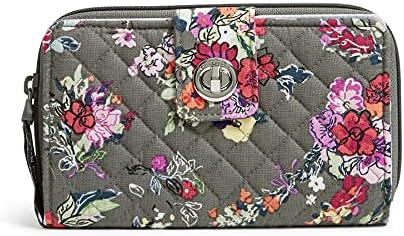 Vera Bradley Women's Cotton Turnlock Wallet With RFID Protection, Hope Blooms - Recycled Cotton, One Size