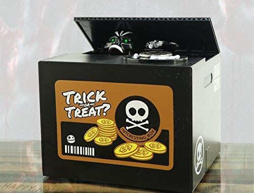 Creative Unique Stealing Money Skull Skeleton Statue Never Open Coin Saving Box Piggy Money Bank For Children Halloween Gift