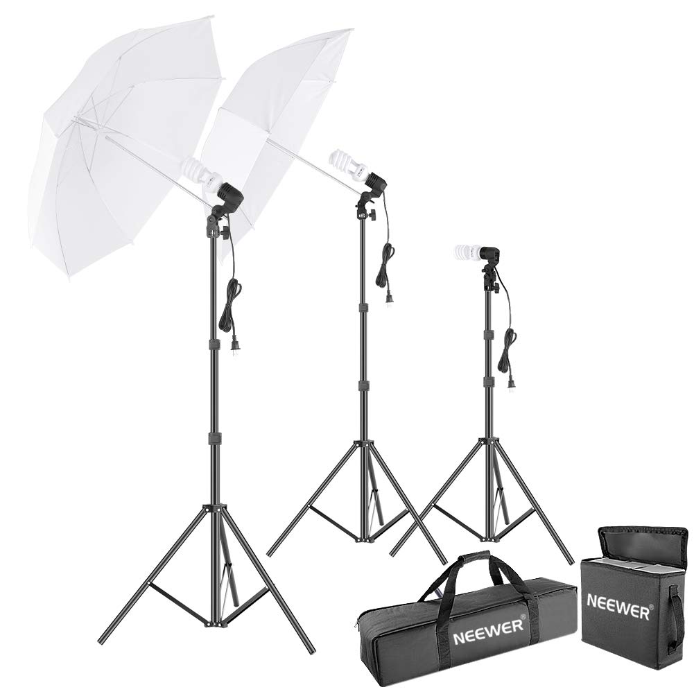 Neewer 600W 5500K Photography Photo Video Portrait Studio Day Light Umbrella Continuous Lighting Kit