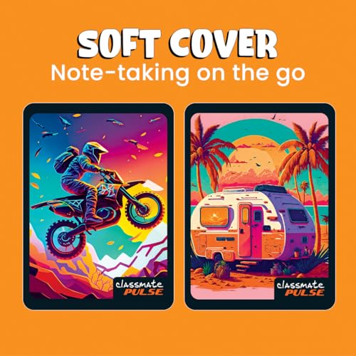 Classmate Pulse Single Subject Spiral Notebook - Pack of 1 | Unruled | 200 Pages | 24.0cm x 18.0cm | Attractive Cover Designs | Soft Cover | Notebooks for College Students (Image - 4)