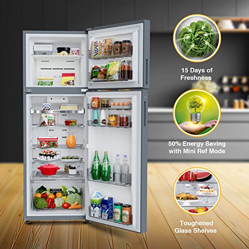Image of Whirlpool 235L 2 Star Intellifresh Inverter Frost-Free Double Door Refrigerator Appliance (IFPRO INV CNV 278 German Steel, (2S) TL, Grey)
