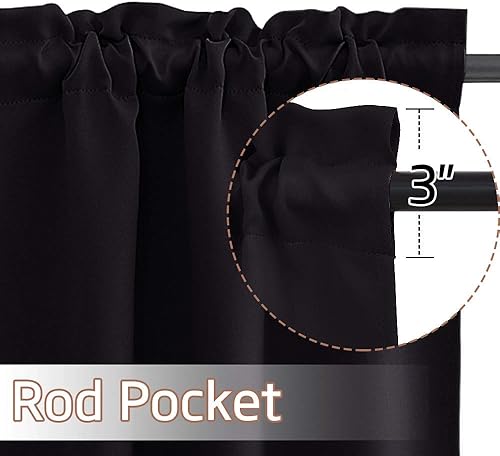 Miniatura 2 de NICETOWN Cenefas opacas para ventanas de cocina, sala de estarbaño, protección de privacidad con bolsillo para barra, decoración de bolsillo para