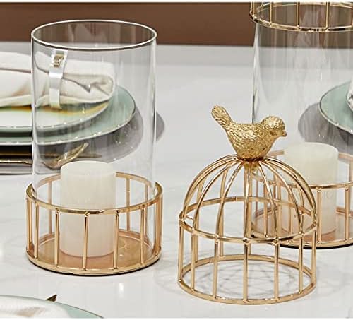 キャンドルスティック装飾鳥かごキャンドルホルダー、ヴィンテージキャンドルランタン、ウェディングキャンドルセンターピースレセプションホ