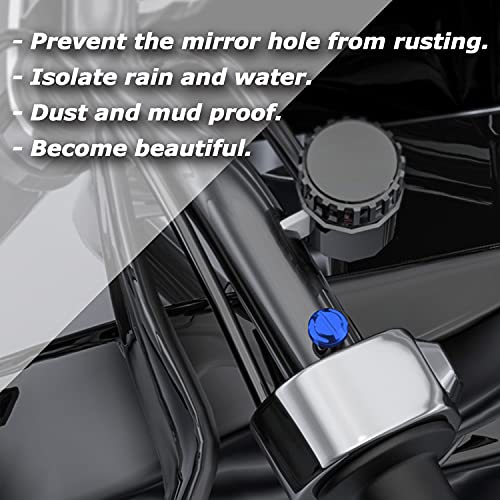 Image of AVERZELLA 4pcs Motorcycle Blue Mirror Hole Plugs 2 Regular+2 Reverse M10x1.25 (Blue, M10>2 regular + 2 reverse)