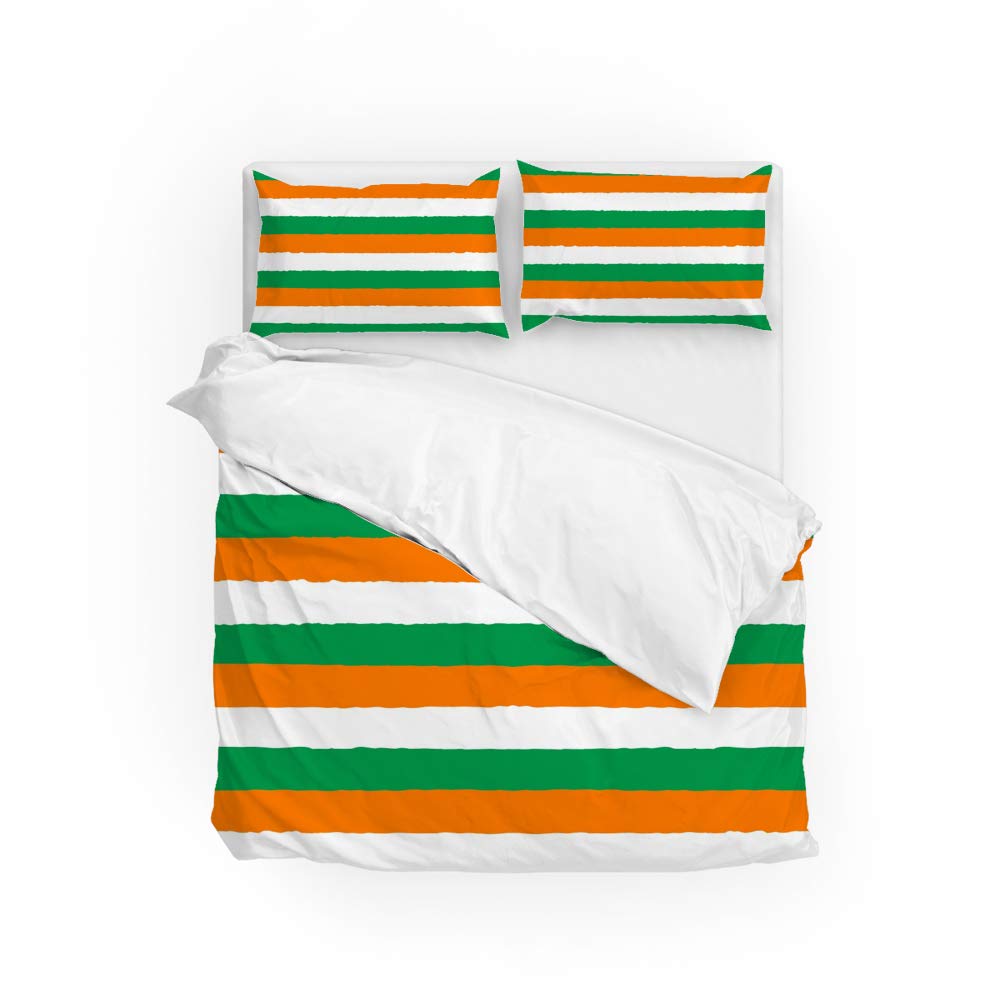 Housse de couette ultra douce et résistante à rayures colorées