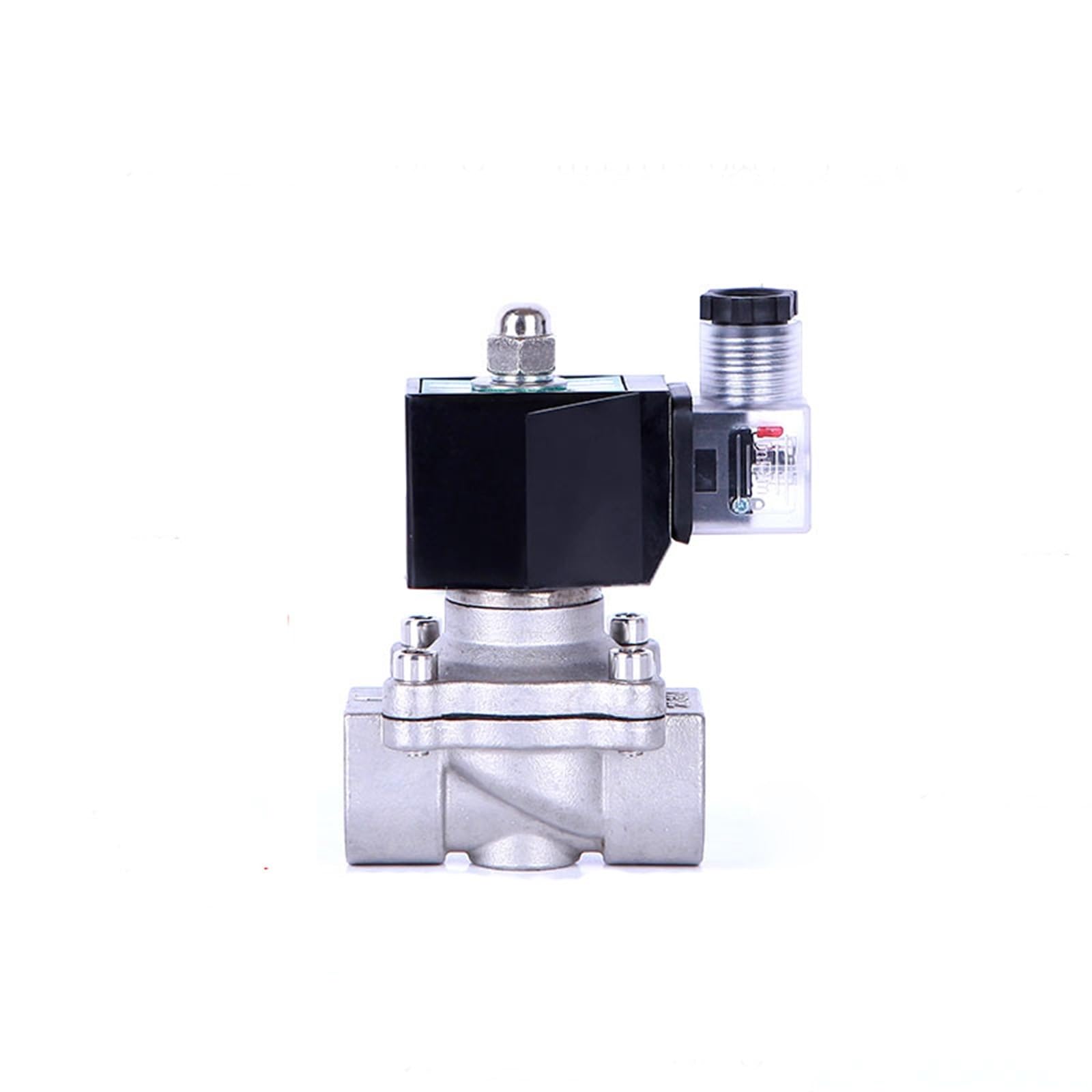 QRUYHBAJU 3/8" Stainless Steel Solenoid Valve Waterproof Normally Closed Solenoid Valve With LED Power Indicator 24V 12V 220V 110V(BSP-220VAC)