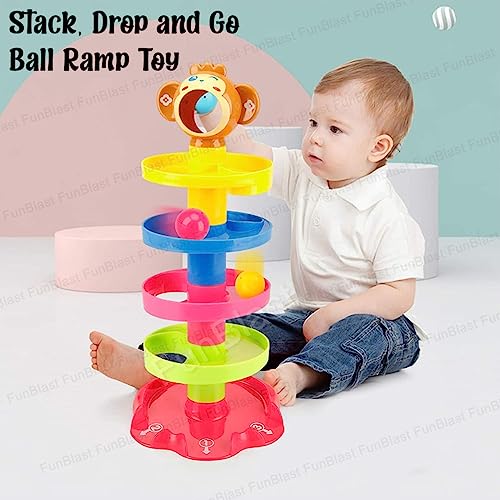 FunBlast Roll Swirling Tower for Baby & Toddler Educational Toys | Stack, Drop and Go Ball Ramp Toy Set Includes 3 Spinning Activity Balls - Multicolor FunBlast Roll Swirling Tower for Baby & Toddler Educational Toys | Stack, Drop and Go Ball Ramp Toy Set Includes 3 Spinning Activity Balls - Multicolor