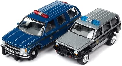 1997 Tahoe New York State Trooper & Cherokee XJ North Carolina State Trooper Set of 2 Cars 1/64 Diecast Models by Johnny Lightning JLPK019-JLSP277 B