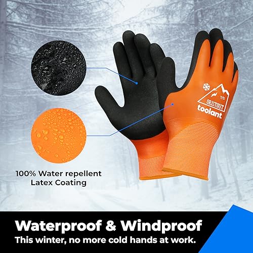 OriStout Thermal Work Gloves for Cold Weather Waterproof Winter Gloves, Touchscreen, Super Grip, for Gardening Fishing - Image 3
