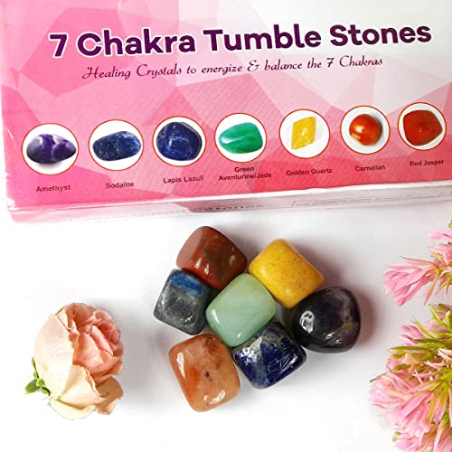 Image of Reiki Crystal Products Certified Natural Crystal Tumble Stone Kit | Multiple Crystal Stone Sets for Meditation, Reiki, Chakra & Spiritual Practices