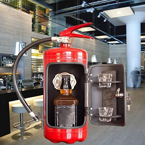Fire Extinguisher Mini Bar Novelty Fire Extinguisher Creative Bar Fire Extinguisher Mini Bar Wine Storage System in the Shape of a Fire Extinguisher (red)