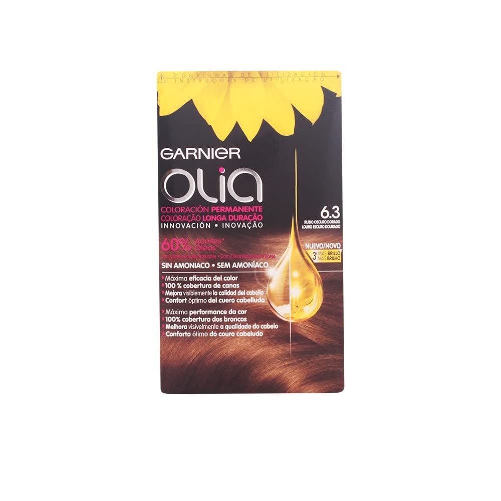 Garnier Olia Coloración Permanente, Rubio Oscuro Dorado 6.3, 1 Unidad (Paquete de 1)