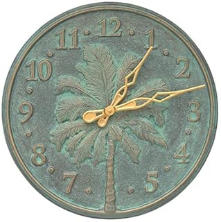 Whitehall Palm Tree Clock, Bronze Verdi, 16