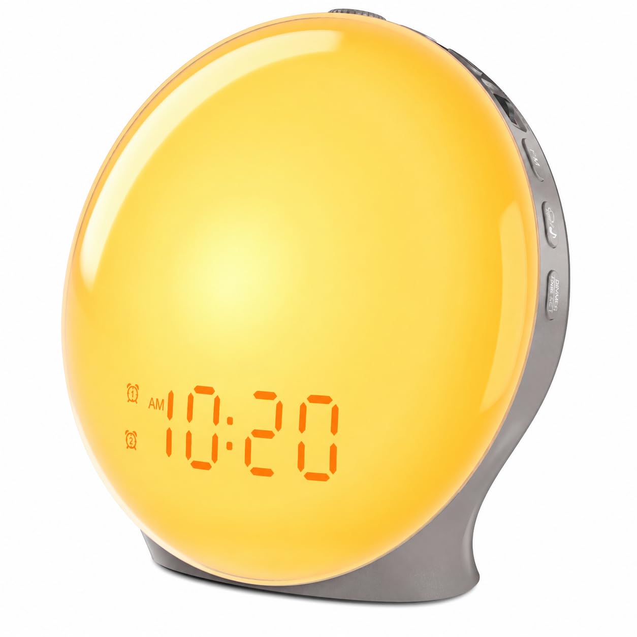 JALL Sunrise Alarm Clock for Bedrooms, Full-Screen Wake Up Light for Heavy Sleepers, White Noise Sound Machine, 25 Nature Sounds, 17 Light Modes, FM Radio, Dual Weekday/Weekend Alarms, Metallic Gray