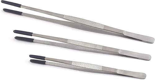 OdontoMed2011 Pinzas de vapor y ultrasonidos de PVC recubierto de puntas que no se marcan 3 pinzas de vapor de acero inoxidable de 8" 10" 12"