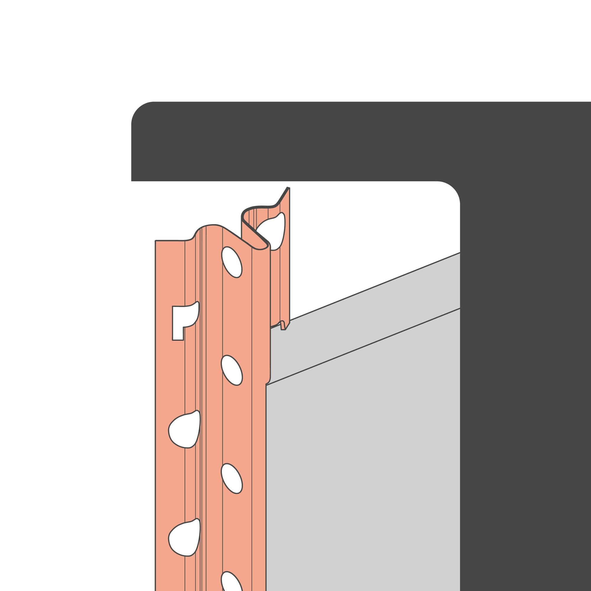 PROTEKTOR Schnellputzschiene, Putzschiene Innen, 10mm Putzstärke 250cm, 50 Stück Silber, 1105 Schnellputzleisten, Schnellputzprofil 10mm, Wand verputzen