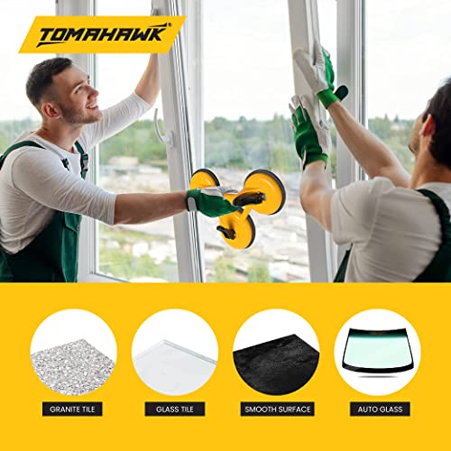 Image of TOMAHAWK TGSC 3 Glass Vacuum Suction Cup with Aluminium Handle for Lifting and Moving Heavy Glass Sheets, Body Panels and many more - Pack of 1 | Heavy Duty & Durable Build