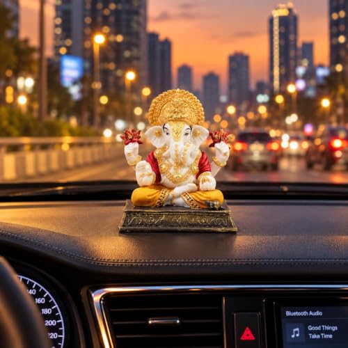 Image of ARMONIA Premium Marble Dust Lord Ganesha Idol for Home Decor - 6 Inch Handmade Ganesh Murti,Vinayak Ganpati Statue for Mandir, Office Desk |Best Spiritual Gift for Wedding & Housewarming