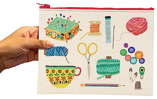 Blue Q Zipper Pouch –Recycled Cosmetic Travel Bag, Chunky Zipper-Sewing Kit by Blue Q - Used condition - Image 2