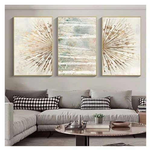 Impression sur toile géométrique abstraite feuille d'or pour salon 40x50cm