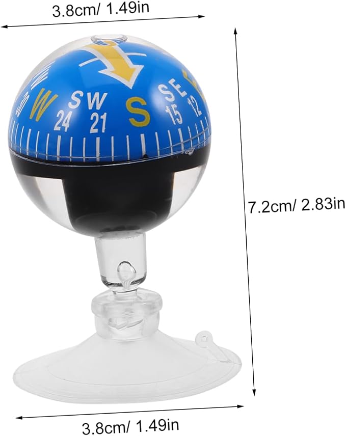 Brújula de auto portátil con ventosa para tablero miniatura 2