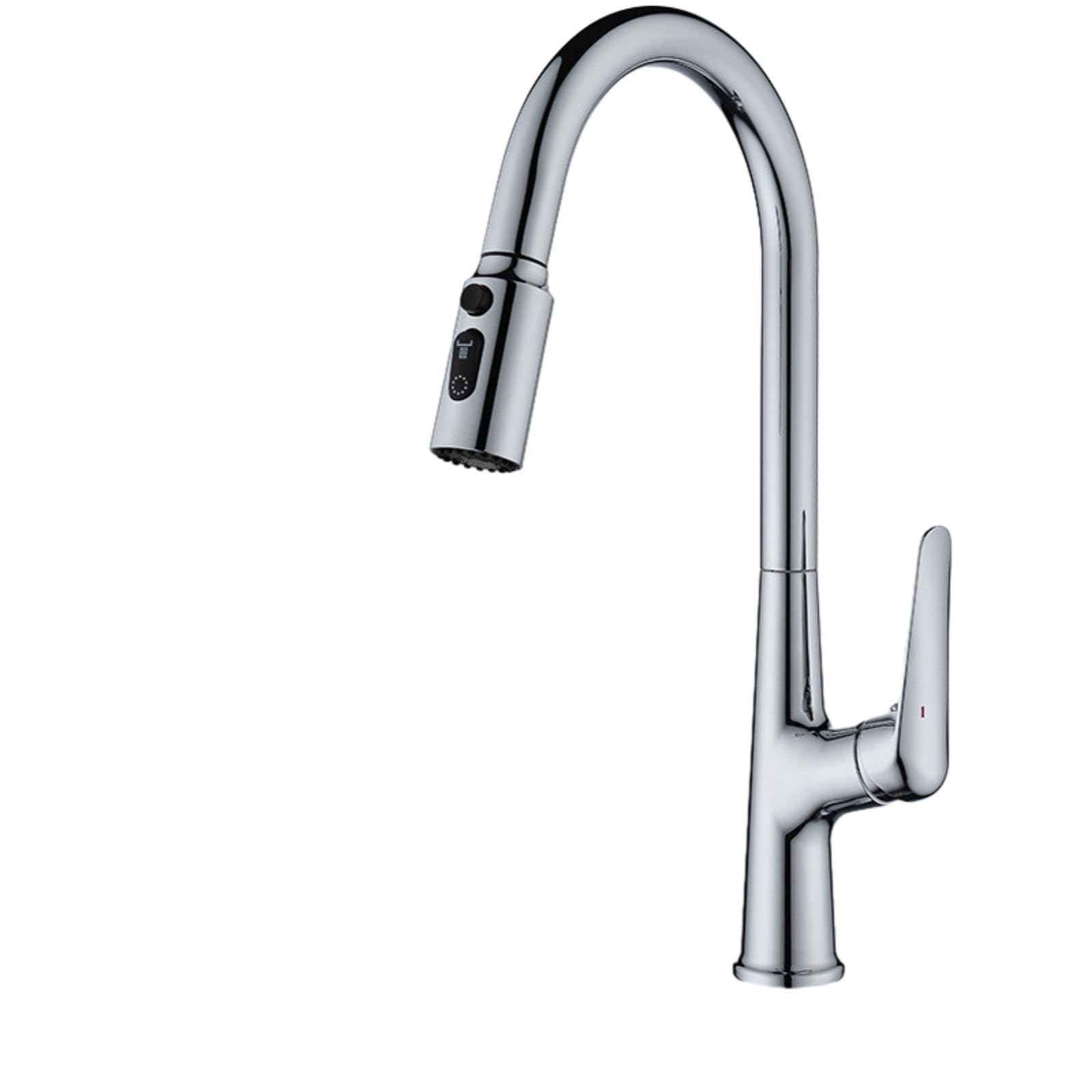 Mixer Taps Kitchen Pull-Out Faucet Hot and Cold Sink Universal Telescopic Electroplating