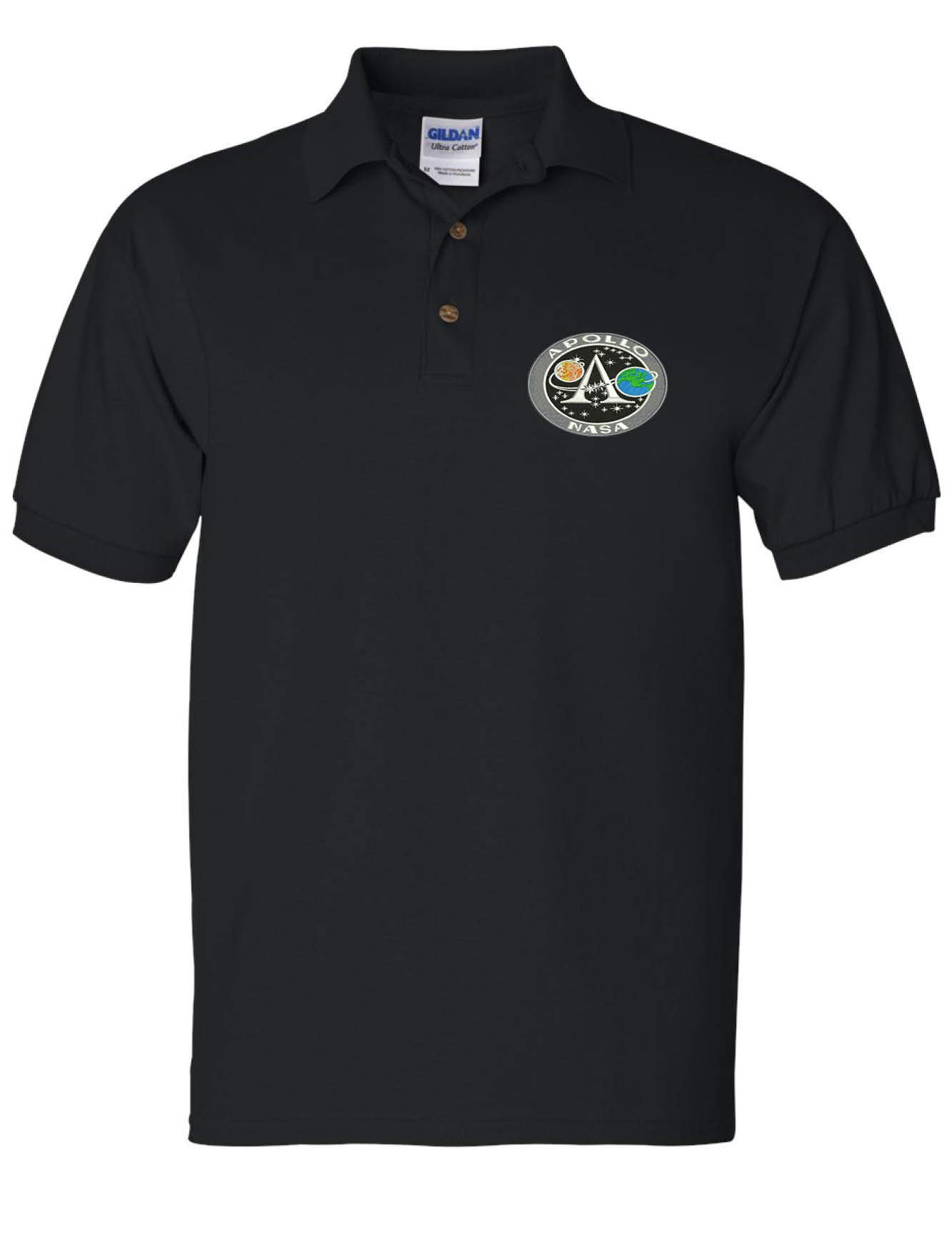 ALLNTRENDS Men's Polo T Shirt Apollo NASA Embroidered Space Force Novelty Shirt