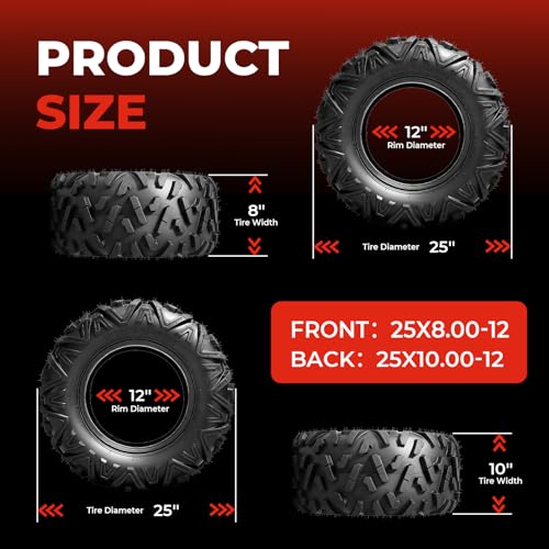 MOTOOS 25x8-12 25x10-12 ATV Tires