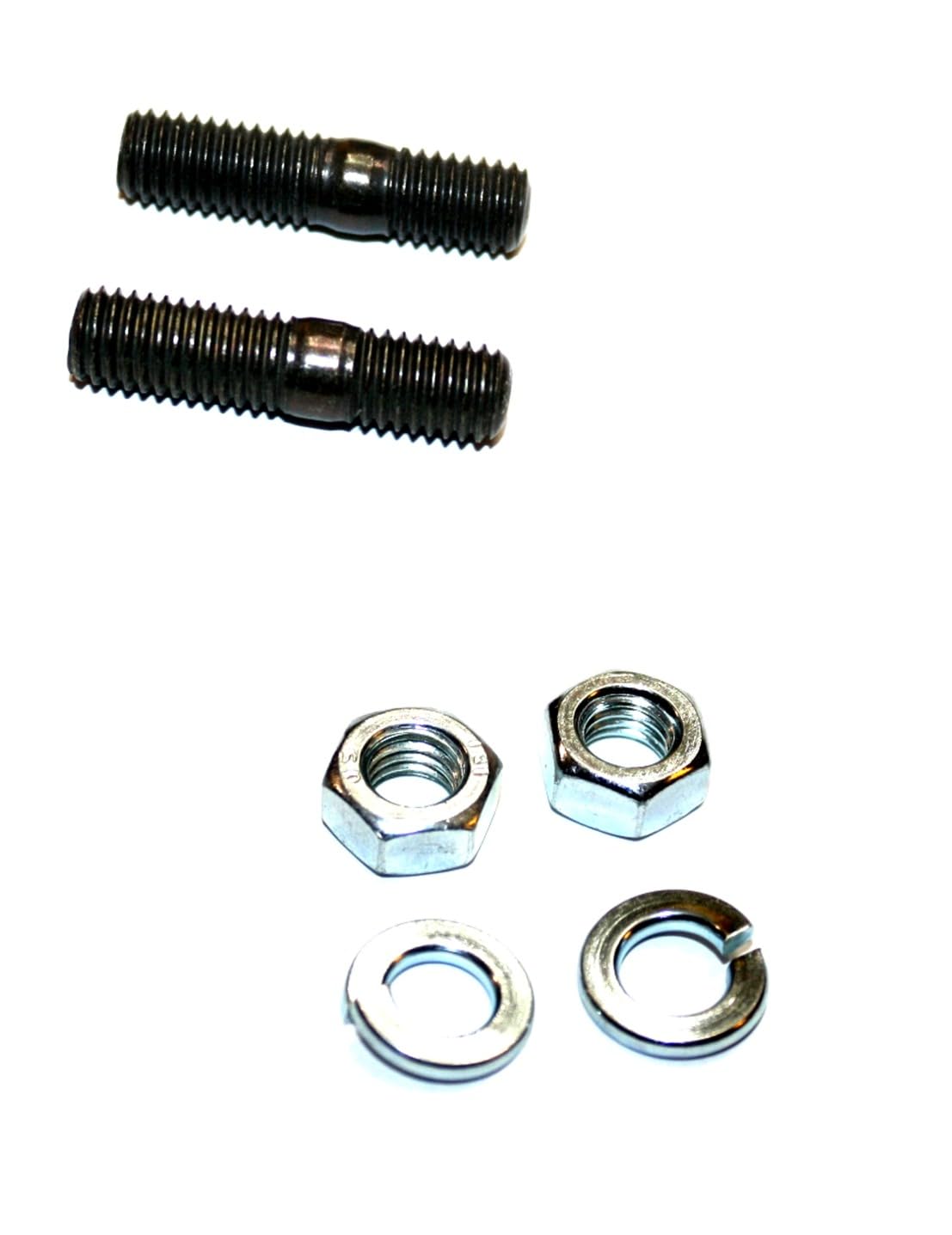 Predator 212 Exhaust Stud and Nut Kit also fits Ducar 196cc 212cc, GX160 & GX200 8mm - 1.25 Threaded Studs & Nuts with Lock Washers Go Kart Racing