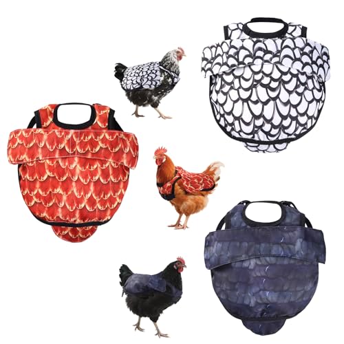 Protective Chicken Saddles for Hens - Adjustable Back Protector with Simulated Feathers & Durable Design