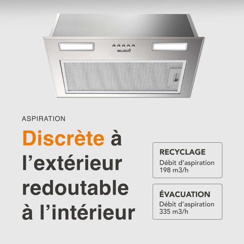 HOTTE INCASTRABILE — GRUPPO FILTRANTE INOX 52 CM | ISOS 52 XS BELDEKO