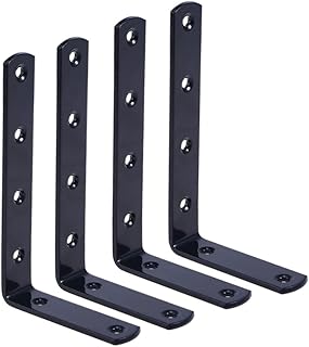 OSALADI Heavy Duty Shelf Brackets Shelves Wall Mounted 8Pcs Brace Shelf Wall Hanging L Shaped Corner Brace Support Shelf Right Angle Brackets for Hotel Home Wall Wall Mounted Shelves