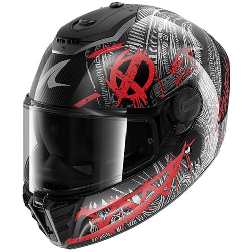SHARK, Casco Moto Integrale SPARTAN RS CARBON SHIEVER Carbon Anthracite Red DAR, M