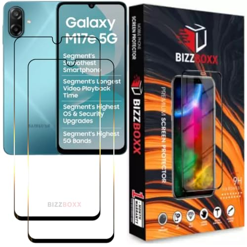 Image of Screen Guard For Samsung M17e 5G Tempered Glass Screen Protector Guard - HD Clarity, Anti-Fingerprint Temper Guard (Sam M 17E / M117E - 6.7 inch) With Installation Kit - Pack of 2