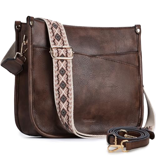 Image of VX VONXURY Crossbody Bags for Women,Trendy Vegan Leather Shoulder Handbags,Fashion Hobo Purses with 2 Wide Straps