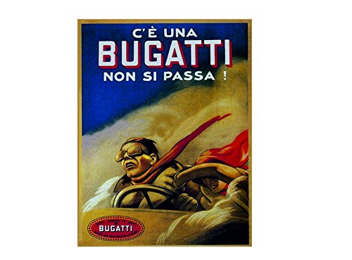 Ce una Bugatti non si passa retro shabby chic vintage style picture metal wall plaque sign (280mm x 200mm)