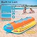 GYMAX Hot Dog Towable, 2/3 Riders Towable Tube for Boating with EVA Seat Pads, Easy Grip Handles, Full 900D Nylon Cover & Drainage System, Inflatable Floating Banana Boat (3 Persons)