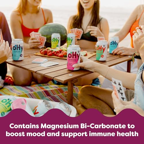 oHy Raspberry Sparkling Water, Hydrogen Infused, USDA Organic, Magnesium, Non-GMO, 12 fl oz (12 pk) - Image 6