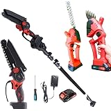 Infinity8 チェーンソー 芝刈り機 マキタ互換 高枝 電動のこぎり ヘッジトリマ バリカン ハンドチェーンソー 高枝 延長ポール 1in2 電動 3点セット 最長2.3ｍ バッテリー付 充電器 高枝切り 延長棒 ノコギリ(6インチ)