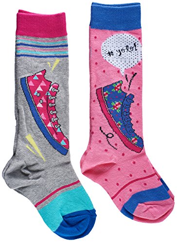 Trimfit Girls Fashion Fun Knee-Hi's (Pack of 2), Yolo Sneakers, M (8-9.5)