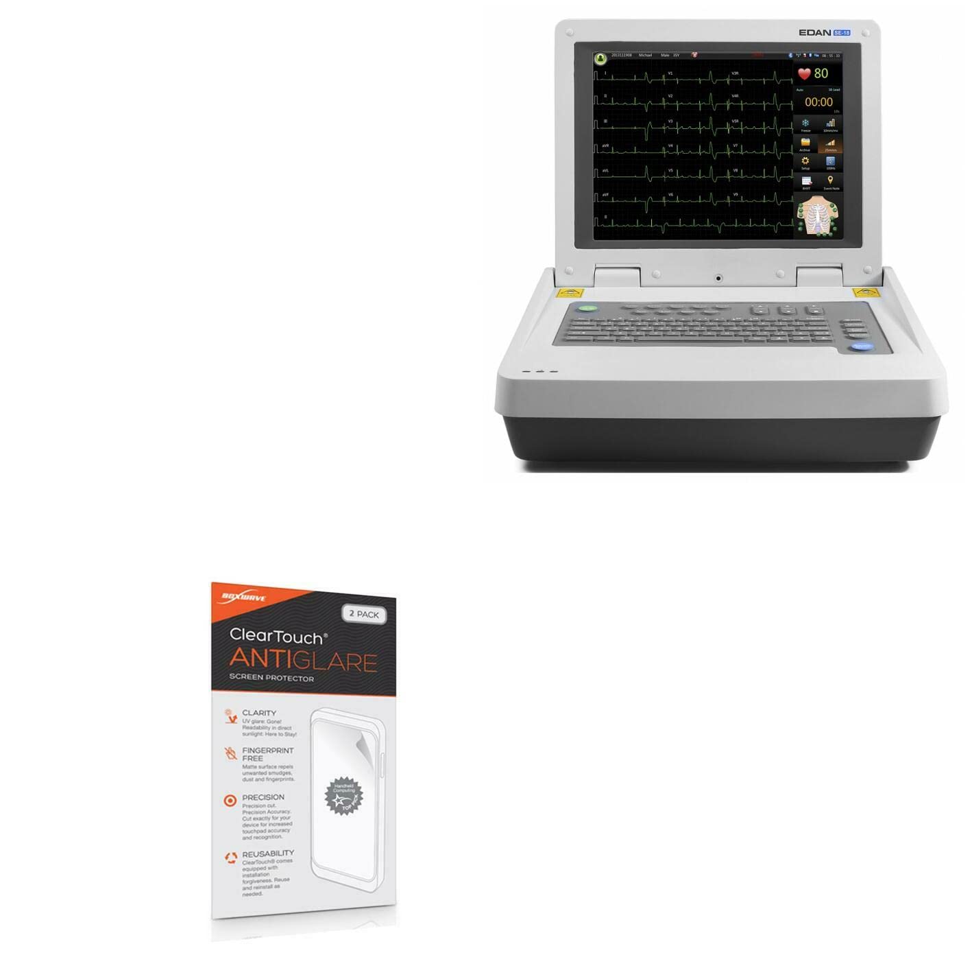 BoxWave Screen Protector Compatible with Edan SE-18 - ClearTouch Anti-Glare (2-Pack), Anti-Fingerprint Matte Film Skin for Edan SE-18