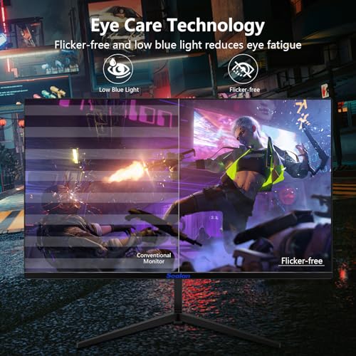 Selan Computer Monitor (flat-1K-100hz, Nero, 27 Pollici) - Monitor - Immagine 5