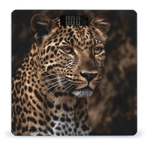 Báscula Digital de Baño con Imagen Leopardo Marrón
