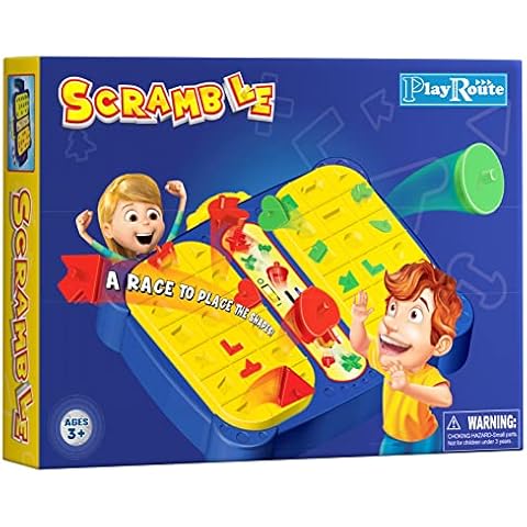 PlayRoute Shape Pop Up Board Game | 1 and 2 Player Game for Kids Ages 4-6-8+ | Educational Classic Board Game Shape Matching Puzzle Toys for Boys & Girls Cover