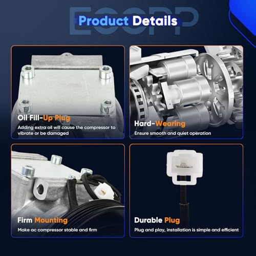 Image of ECCPP AC Compressor 1989-1997 for Geo Prizm 1.6L 1993-1994 for Toyota for T100 3.0L Fast Cooling AC Compressor with Clutch