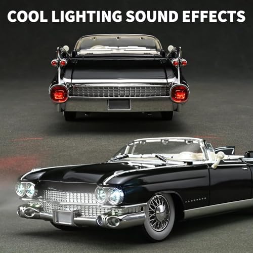 Image of 1:24 Scale Cadillac Eldorado 1950 Toy Car for Kids Collection Diecast Metal Model Car with Light Sound Pull Back Openable Door