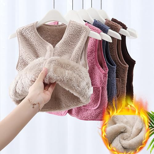 Toddler Baby Boys Girls Fleece Vest Sherpa Lined Waistcoat Thick Warm Sleeveless Fall Winter Coat Zip Up Outerwear3